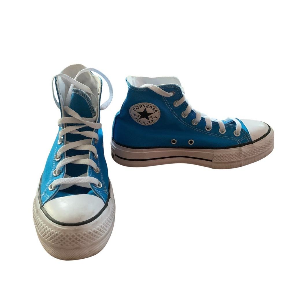 Converse Blue High Top Platform Sneakers